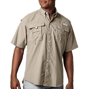 Columbia Bahama II Fishing Short Sleeve Fossil L